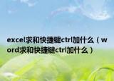 excel求和快捷键ctrl加什么（word求和快捷键ctrl加什么）