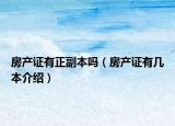 房产证有正副本吗（房产证有几本介绍）