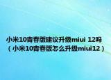 小米10青春版建议升级miui 12吗（小米10青春版怎么升级miui12）