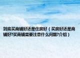 到底买商铺好还是住房好（买房好还是商铺好?买商铺需要注意什么问题?介绍）