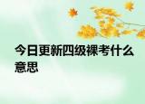 今日更新四级裸考什么意思
