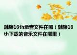 魅族16th录音文件在哪（魅族16th下载的音乐文件在哪里）