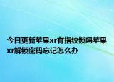 今日更新苹果xr有指纹锁吗苹果xr解锁密码忘记怎么办