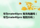 华为mate40pro 有充电器吗（华为mate40pro 有防抖吗）