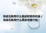 铁皮石斛有什么用途和营养价值（铁皮石斛有什么用途详细介绍）