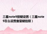 三星note9按键设置（三星note9怎么设置音量键拍照）