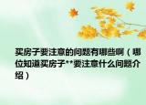 买房子要注意的问题有哪些啊（哪位知道买房子**要注意什么问题介绍）