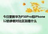 今日更新华为P50Pro和iPhone12的参数对比区别是什么