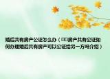 婚后共有房产公证怎么办（﻿﻿房产共有公证如何办理婚后共有房产可以公证给另一方吗介绍）