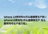 iphone 13序列号m开头是哪里生产的（iphone13序列号r开头是哪里生产 怎么看序列号生产地介绍）