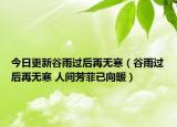 今日更新谷雨过后再无寒（谷雨过后再无寒 人间芳菲已向暖）