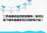 二手自建房能贷款按揭吗（谁可以说下城市自建房可以贷款吗介绍）
