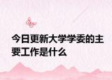今日更新大学学委的主要工作是什么