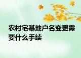 农村宅基地户名变更需要什么手续