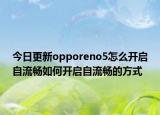 今日更新opporeno5怎么开启自流畅如何开启自流畅的方式