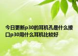 今日更新p30的耳机孔是什么接口p30用什么耳机比较好