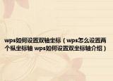 wps如何设置双轴坐标（wps怎么设置两个纵坐标轴 wps如何设置双坐标轴介绍）