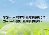 华为nova9怎样升级鸿蒙系统（华为nova9可以升级鸿蒙系统吗）