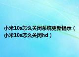 小米10s怎么关闭系统更新提示（小米10s怎么关闭hd）