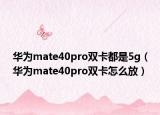 华为mate40pro双卡都是5g（华为mate40pro双卡怎么放）