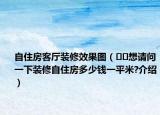 自住房客厅装修效果图（﻿﻿想请问一下装修自住房多少钱一平米?介绍）