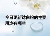 今日更新钛白粉的主要用途有哪些
