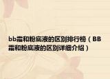 bb霜和粉底液的区别排行榜（BB霜和粉底液的区别详细介绍）