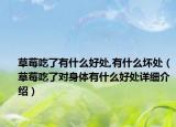 草莓吃了有什么好处,有什么坏处（草莓吃了对身体有什么好处详细介绍）