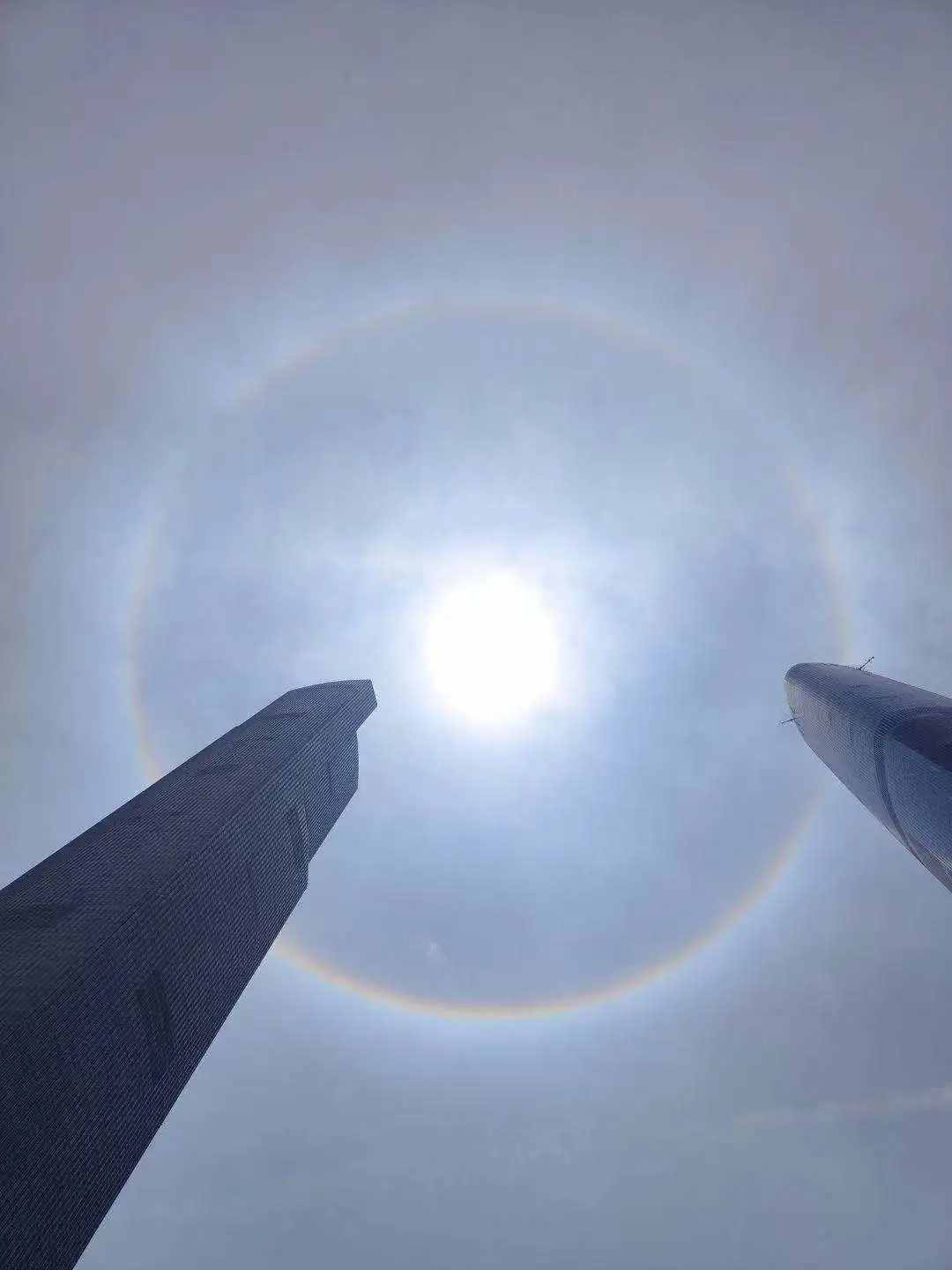 好惊喜！广州上空出现日晕！