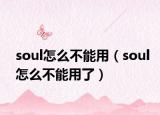 soul怎么不能用（soul怎么不能用了）