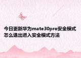 今日更新华为mate30pro安全模式怎么退出进入安全模式方法
