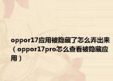 oppor17应用被隐藏了怎么弄出来（oppor17pro怎么查看被隐藏应用）