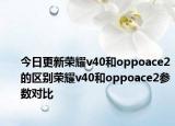 今日更新荣耀v40和oppoace2的区别荣耀v40和oppoace2参数对比
