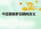 今日更新梦见阴间含义