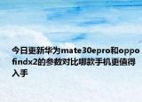今日更新华为mate30epro和oppofindx2的参数对比哪款手机更值得入手