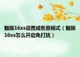 魅族16xs设置成色盲模式（魅族16xs怎么开启免打扰）