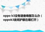 oppo k3没有语音唤醒怎么办（oppok3夜间护眼在哪打开）