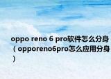 oppo reno 6 pro软件怎么分身（opporeno6pro怎么应用分身）