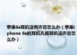 苹果6s耳机没有声音怎么办（苹果iphone 6s的耳机孔插耳机没声音怎么办）