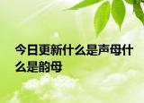 今日更新什么是声母什么是韵母