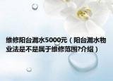 维修阳台漏水5000元（阳台漏水物业法是不是属于维修范围?介绍）