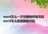 word怎么一次性删除所有页码 word怎么批量删除页码