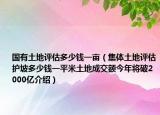 国有土地评估多少钱一亩（集体土地评估护坡多少钱一平米土地成交额今年将破2000亿介绍）