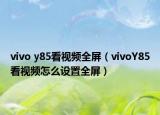 vivo y85看视频全屏（vivoY85看视频怎么设置全屏）