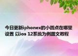今日更新iphonex的小圆点在哪里设置 以ios 12系统为例图文教程