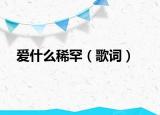 爱什么稀罕（歌词）