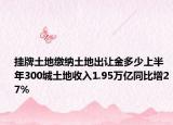 挂牌土地缴纳土地出让金多少上半年300城土地收入1.95万亿同比增27%