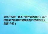 买大产权房一直不下房产证怎么办（无产权的房子能买吗?房屋没有产权证有什么危害?介绍）