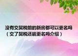 没有交契税前的新房都可以更名吗（交了契税还能更名吗介绍）