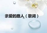 亲爱的路人（歌词）